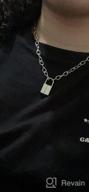 img 1 attached to 7th Moon Lock Pendant Necklace: Stylish Punk Multilayer Choker for Women & Girls in Silver review by Melonie