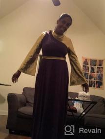 img 6 attached to 👗 IBAKOM Metallic Gold Color Block Long Dress: Stunning Church Dancewear for Women