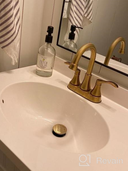 img 1 attached to 🚰 TRUSTMI Brushed Gold Bathroom Faucet: 2 Handle Lavatory Sink Faucet with Pop Up Drain and Water Supply Lines review by Mardrequs Dorsey