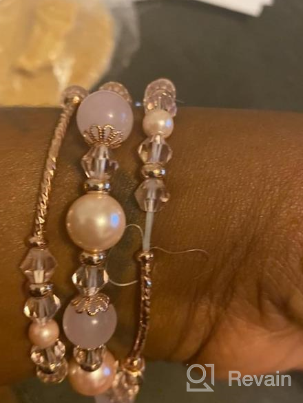 img 1 attached to Upgrade Your Apple Watch Style With GEMEK'S Elegant Women Agate Pearl Bracelet Strap In Silver review by Lisa Collins
