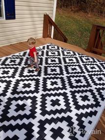 img 6 attached to RVGUARD Outdoor Rugs, Reversible Patio Mat 6 X 9 Feet, Waterproof Camping Rugs For Indoor/Outdoor, Patio, RV, Picnic, Beach, Backyard, Deck, Black & White