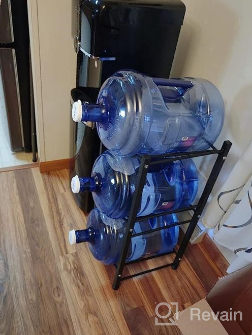 img 1 attached to LIANTRAL 5 Gallon Water Jug Holder Water Bottle Storage Rack, 4 Tiers, Black review by Johnny Mcnealy