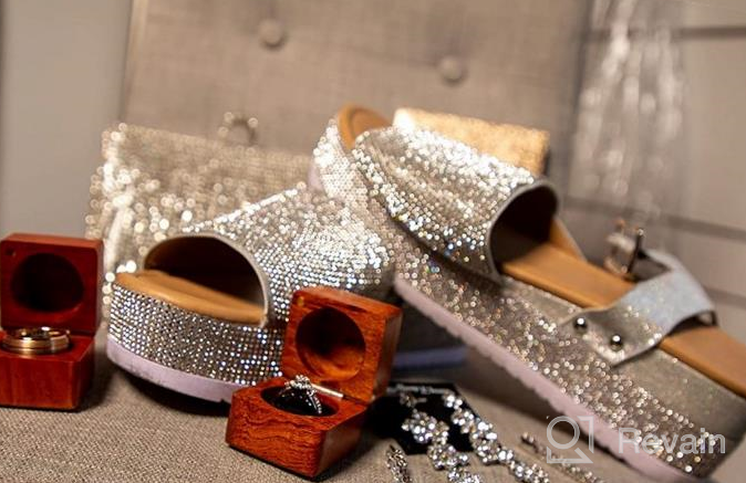 img 1 attached to Sparkling Crystal Platform Sandal With Ankle Strap For Women: Aquapillar Rhinestone Glitter Flatform review by Jamie Smith