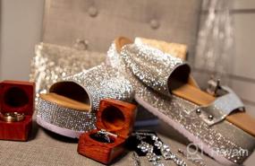 img 8 attached to Sparkling Crystal Platform Sandal With Ankle Strap For Women: Aquapillar Rhinestone Glitter Flatform