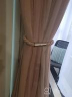 img 1 attached to Set Of 4 Beige Magnetic Curtain Tiebacks For Window Draperies - 20 Inch Decorative Holdbacks For Blackout And Sheer Window Treatments By CAWANFLY review by Mack Douglas