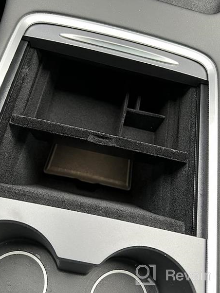 img 1 attached to Motrobe 2023 Upgraded Model 3 Model Y Flocked Center Console Organizer Tray Hidden Cubby Drawer Armrest Storage Box For 2023 2022 2021 Tesla Interior Accessories With Coin And Sunglass Holder review by Bryant Randolph