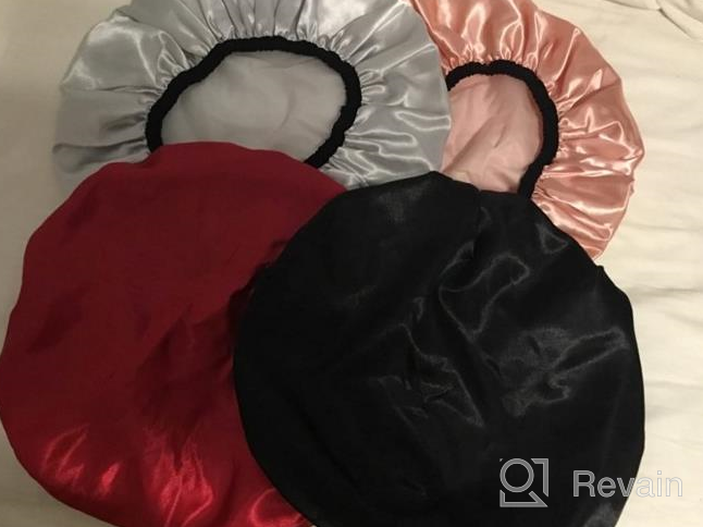 img 1 attached to Extra Large Waterproof Reusable Shower Cap For Men & Women Long Hair - Aquior 4 Pack All Black review by Mike Rajput