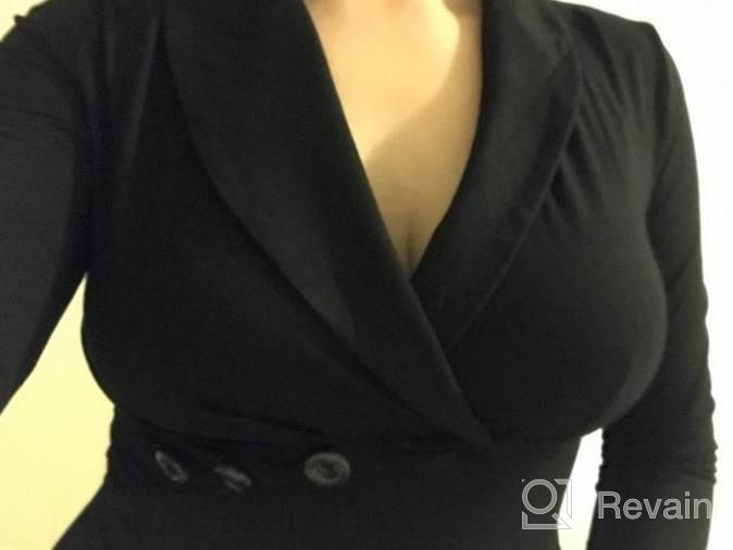 img 1 attached to Women'S Business Blouse Lapel V Neck Long Sleeve Slimming Office Top review by Hco Cortes