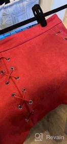 img 6 attached to Женская мини-юбка трапециевидной формы из искусственной замши Katiewens с высокой талией и передними карманами на пуговицах