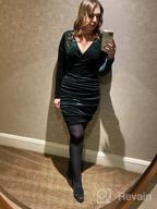 img 1 attached to FENSACE Women'S Wrap V-Neck Velvet Dress - Long Sleeve Cocktail Party Ruched Bodycon review by Jeffrey Connel