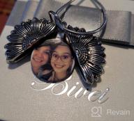 img 1 attached to Personalized Photo Locket Necklace - Engraved Text Heart, Holds 2 Photos For Vintage Memory Look review by Jill Ross