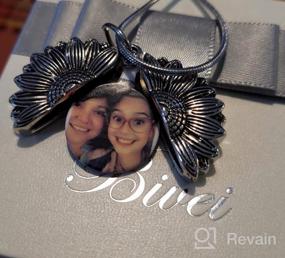 img 6 attached to Personalized Photo Locket Necklace - Engraved Text Heart, Holds 2 Photos For Vintage Memory Look