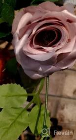 img 8 attached to Набор из 2 14-футовых белых искусственных розовых гирлянд с зелеными листьями для свадебной арки, вечеринки, сада, ремесел и домашнего декора - UKELER