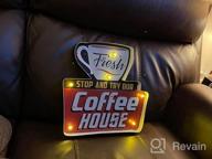 img 1 attached to ACECAR Coffee Signs, Vintage Handmade Marquee Coffee Wall Decorations Light Up Sign, Cafe Embossed Tin Decor, Industrial Style Wall Hanging Sign, Battery Operated Wall Art, For Wall Decor (Coffee-A) review by Jason Sergeantson