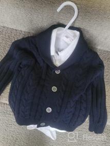 img 8 attached to Очаровательный вязаный свитер Feidoog для стильных мальчиков: V-образный вырез, вязаные пуговицы и узорчатый пуловер