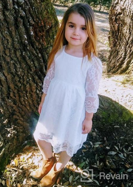 img 1 attached to 👧 Kids' Vintage Party Gowns with Sleeves - Elegant Flower Girls Lace Dresses for Prom Events review by Lisa West