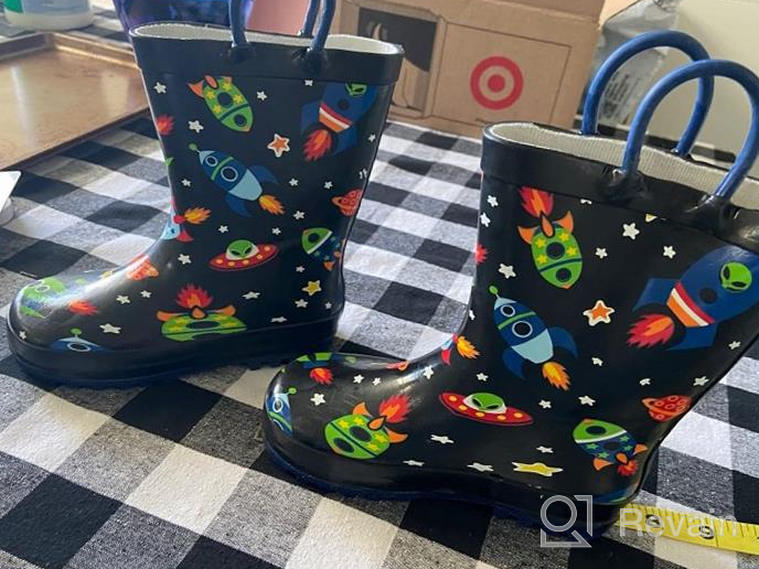 img 1 attached to Cute Waterproof Printed Rubber Rain 👧 Boots for Toddlers and Kids by Outee review by Frankye Sherman