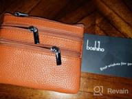 img 1 attached to Boshiho Genuine Cowhide Leather Coin Purse Double Zipper Change Wallet With Keyring review by Alan Estell