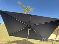 img 1 attached to KITADIN 8.5 X 8.5 FT Rectangle Patio Umbrella Outdoor Market Umbrellas With Push Button Tilt And Crank Lift 8 Sturdy Ribs UV Protection Waterproof Sunproof Red（NO BASE） review by Stephanie Miller