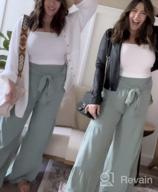 img 1 attached to Nirovien Womens Wide Leg Palazzo Lounge Pants High Waist Smocked Beach Pants Linen Casual Tiered Trousers review by Brian Trotter