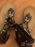img 1 attached to Women'S ICKER Strappy Gladiator Sandals - Bohemia Thong Flat Beach Shoes 0989 review by Kevin Cole