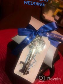 img 6 attached to 50шт розовое золото корона ключ от скелета набор для свадебных сувениров с коробкой конфет, бирками и лентой - идеальные сувениры для гостей свадебного душа