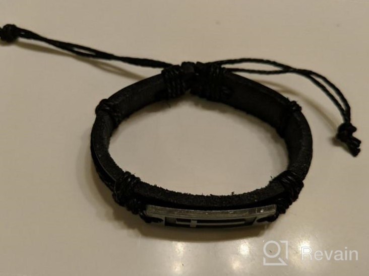 img 1 attached to 🔗 Men's Boys' Caiyao Fashion Cross Leather Bracelet: Alloy, Religious Jewelry Gifts review by Mason Gordon