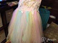 img 1 attached to 🌈 Meiqiduo 2-14T Rainbow Flower Girls Dress with Tulle, 3D Embroidery, Ideal for Princess Party, Birthday, and Formal Occasions review by Alton Walton