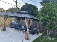 img 1 attached to Spacious 13' X 15' Spruce Wood Frame Gazebo With Durable Metal Roof, Privacy Curtains And Mosquito Nettings. Perfect For Outdoor Living In Patio, Garden And Backyard. review by Niko Knight