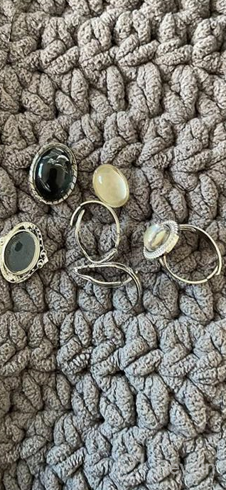 img 1 attached to 💍 Set of 3 Adjustable Mood Rings - Original Oval Design with Color Changing Feature - LUBINGSHINE Mood Ring Set for Trendy Jewelry Look review by Matt Abba