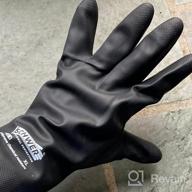 img 1 attached to Schwer 3 Pairs Neoprene Chemical Resistant Gloves, Heavy Duty Industrial Rubber Gloves Cleaning Waterproof Reusable Dishwashing Household, Acid & Alkali, Oil Resistant Non-Slip, With Bamboo Fiber Liners(3 Pairs, L) review by Faliere Jorge