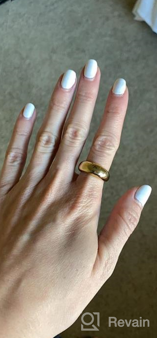 img 1 attached to 🌟 micuco Chunky Dome Rings: 14K Gold Plated Statement Ring with Cubic Zirconia & Gold Star Inlay - Bold & Thick Women's Rings review by Chris Floyd