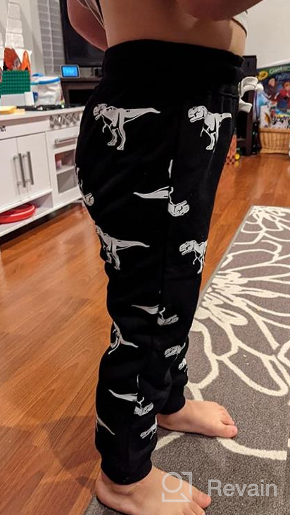 img 1 attached to 🦖 Elastic Dinosaur Toddler Boys' Sweatpants in Rabirtal Clothing review by Charles Woods