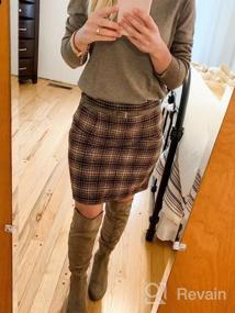 img 8 attached to Chic And Stylish: Miessial Women'S Tweed Plaid Mini Skirts With High Waist And A-Line Cut