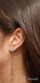 img 7 attached to Sparkling Elegance: Long Drop Dangle Clip-On Earrings For Non-Pierced Women By YOQUCOL