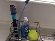 img 1 attached to Stainless Steel Rustproof Kitchen Sink Organizer Caddy With Drain Pan Tray For Sponge Scrubber Brush Dishrag And Dishcloth Holder Rack - ODesign review by Isaiah Boys