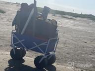 img 1 attached to Convenient And Sturdy Collapsible All-Terrain Beach Wagon - MacSports Heavy Duty Utility Cart In Blue/White review by Matt Travers