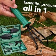 img 1 attached to 5-Piece Garden Tool Set - Gardening Hand Tools Kit With Tool Box For Yard Or Indoor Planting - Small Garden Essentials Gift For Gardeners And Lovers. review by Telly Roden