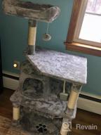 img 1 attached to Ultimate Playhouse For Your Feline Friend: BEWISHOME Cat Tree With Scratching Posts, Condos, Hammock, And Toys In Grey review by John Butler