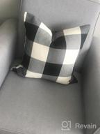 img 1 attached to Set Of 4 Buffalo Check Plaid Throw Pillow Covers - 18X18 Inches Farmhouse Decorative Square Pillowcases For Home Decor, Sofa, Bedroom, And Car - Volcanics review by Kevin Barbon