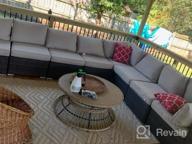 img 1 attached to HTTH Patio Furniture Sets Outdoor Rattan Wicker Conversation Sofa Garden Sectional Sets With Washable Cushions Coffee Table (Grey) review by Kyle Fachini