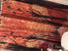 img 6 attached to Занавеска для душа Fall Pathway с высушенными листьями лиственных деревьев, романтический тканевый набор для декора ванной комнаты - 69 "WX 70 " L - Оранжево-коричневый - By Ambesonne
