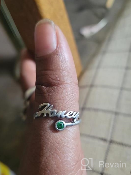 img 1 attached to Personalized Sterling Silver Name Rings For Women: Customizable Up To 3 Names, Perfect Gifts For Teen Girls And Women review by Molly Gunther