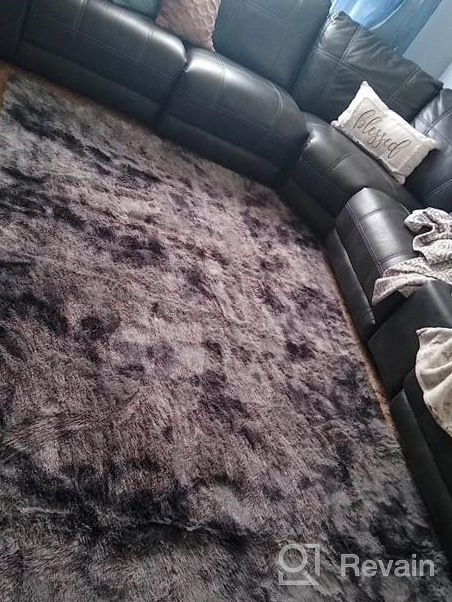 img 1 attached to Plush Grey Shaggy Area Rug 6X9 For Modern Indoor Decor, Extra Soft And Cozy Carpets For Bedroom, Living Room, And Kids' Rooms - Rainlin Fluffy Rugs review by Davey Kamau