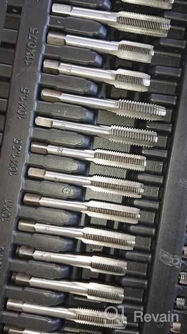 img 1 attached to Happybuy 110Pcs Tap & Die Set: Metric M2-M18 Tungsten Steel Titanium W/ Storage Case - Cut External & Internal Threads review by Rob Bradford