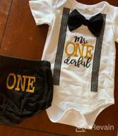 img 1 attached to Adorable Mr Onederful First Birthday Outfit For Boys: Bowtie Romper + Shorts Bodysuit Set review by Shannon Sims
