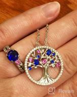 img 1 attached to 💎 Tree of Life Necklace with Birthstones - Perfect Christmas Jewelry Gift for Mom, Wife and Women - December, January, and February Gems - Blue Topaz, Garnet, Amethyst, Blue Sapphire, Emerald, and Peridot - made with Sterling Silver review by Kasey Plante