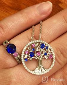 img 8 attached to 💎 Tree of Life Necklace with Birthstones - Perfect Christmas Jewelry Gift for Mom, Wife and Women - December, January, and February Gems - Blue Topaz, Garnet, Amethyst, Blue Sapphire, Emerald, and Peridot - made with Sterling Silver
