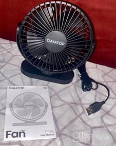 img 8 attached to GAIATOP USB Desk Fan, 3 Speed Powerful Portable Cooling Mini Table Fan, 5.1 Inch Quiet Small Personal Fan For Home Office Desktop Travel Black