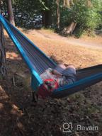 img 1 attached to Lightweight Camping Hammock - Double Or Single Parachute Hammock With Tree Straps For Hiking, Backpacking And Outdoor Adventures By AnorTrek review by Matt Williams